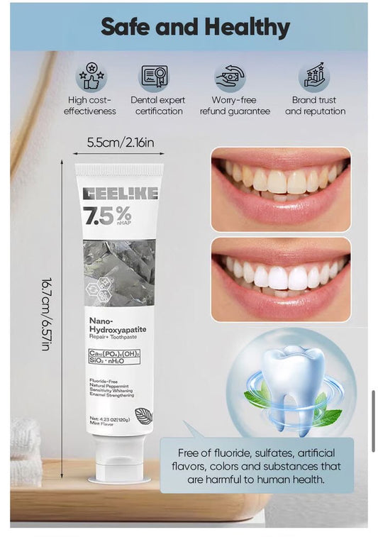 7.5% Nano Hydroxyapatite Fluoride Toothpaste for Teeth Whitening